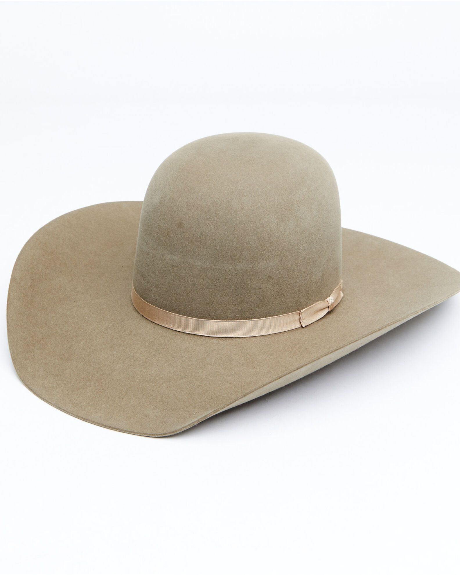 Rodeo King 7X Pecan Open Crown Match Band Western Felt Hat-Pecan | Free Shipping